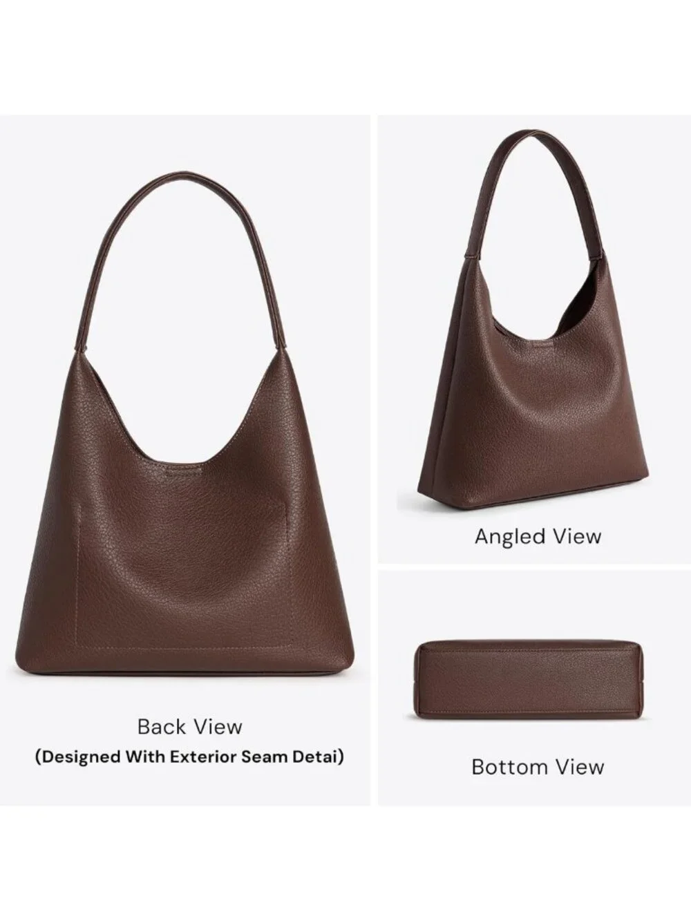 Trendy Small Slouchy Hobo Bag for Women, Soft Vegan Leather Everyday Tote 11